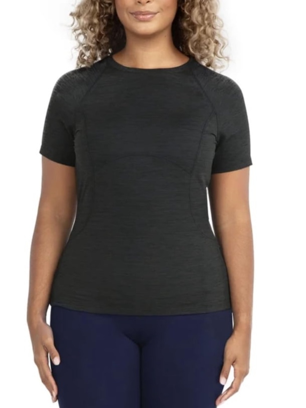 Spider solid black short sleeve sweat wicking active workout t shirt size XS NWT